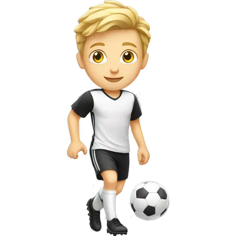 white kid playing soccer  emoji