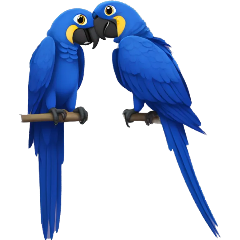 Hyacinth Macaw pair Full Body love emoji