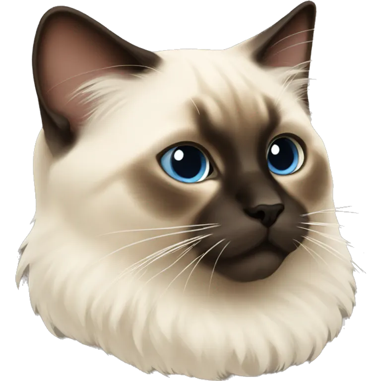 Fluffy Siamese cat emoji