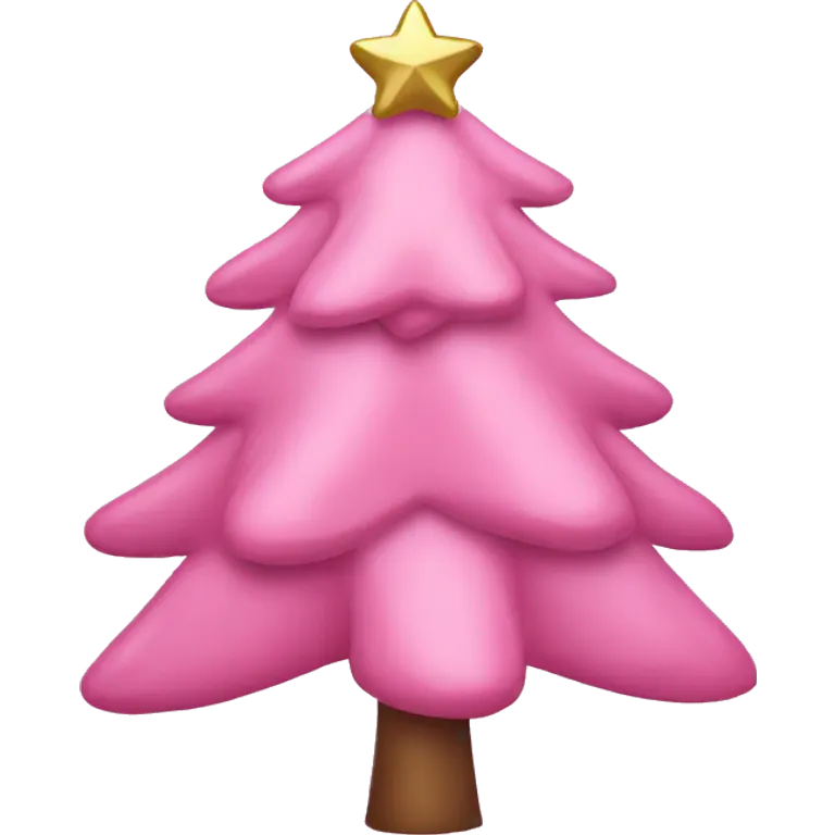 Pink Christmas tree with bows emoji