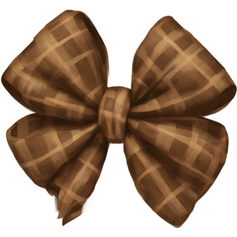 Brown plaid bow emoji