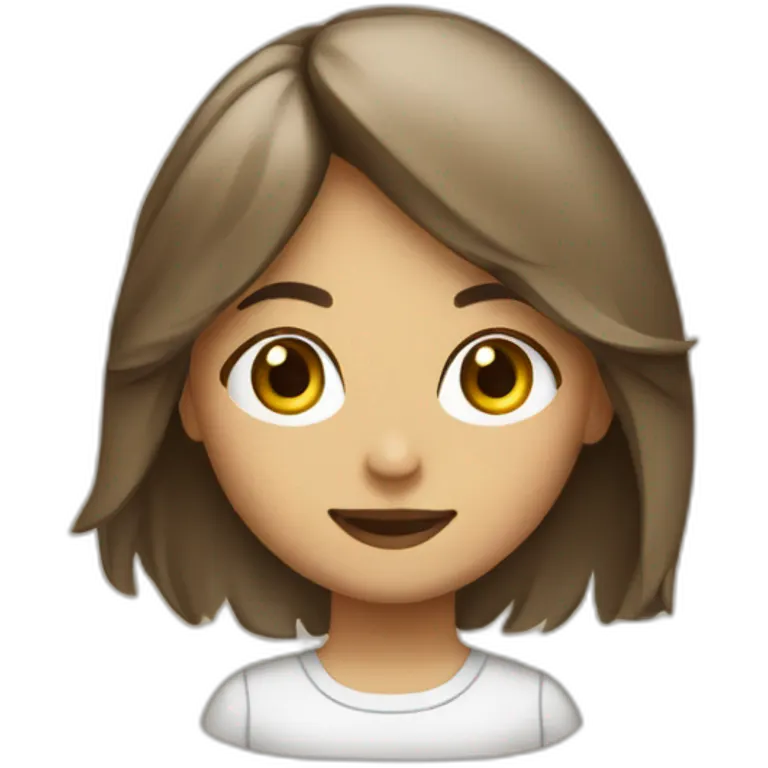 Une fille blanche aux cheveux bruns emoji
