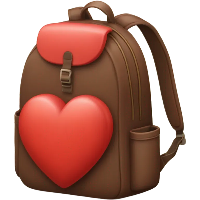 backpack in the shape of a heart emoji