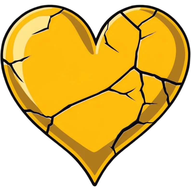 kintsugi heart cartoon sticker emoji