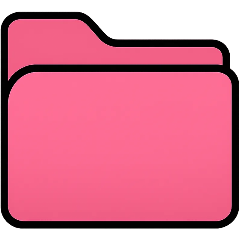 Pink folder icon, simple and clean design with bright pink color emoji