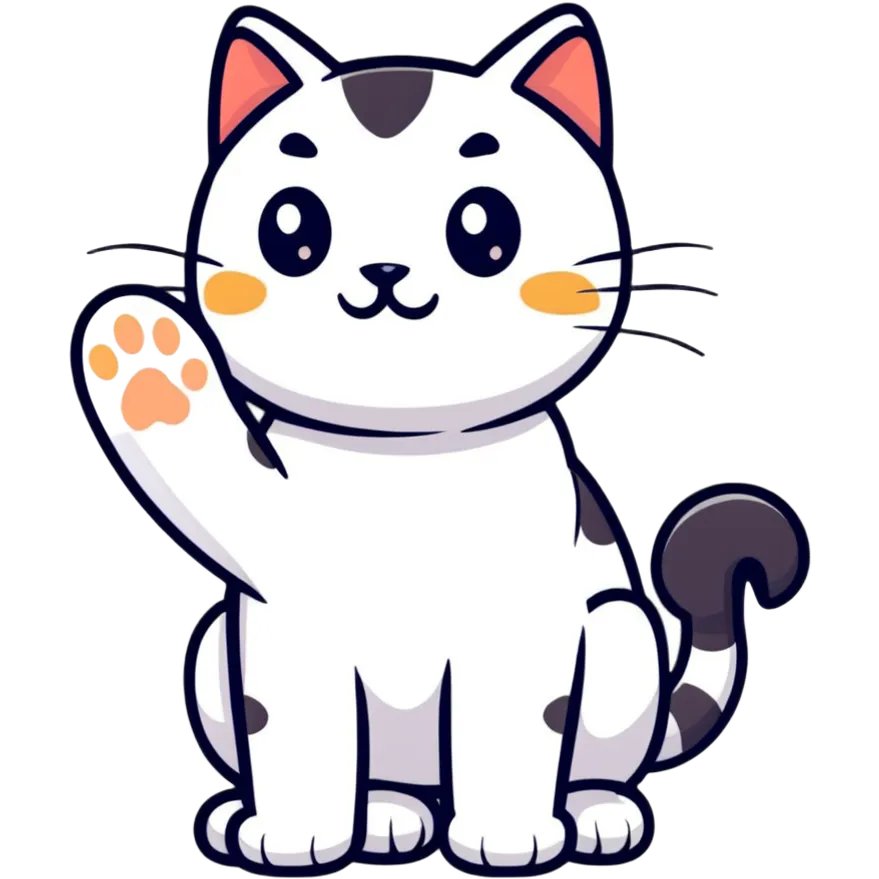 playful cat with paw up emoji