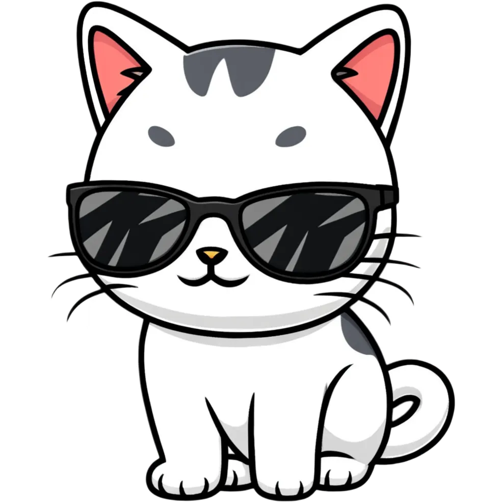 Cat with sunglasses emoji