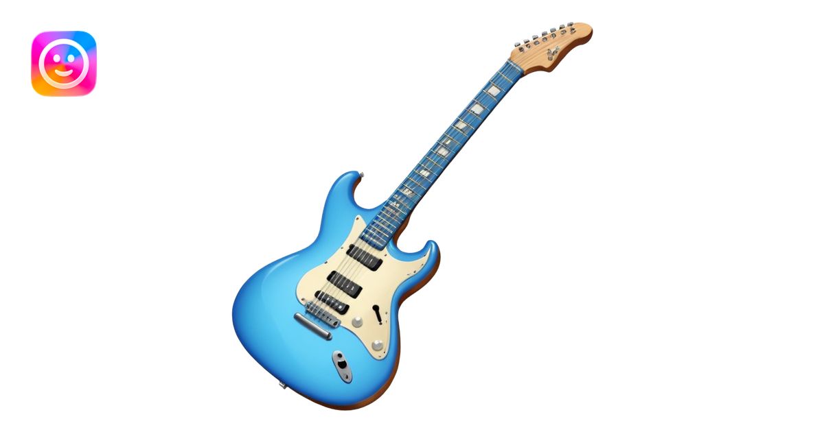 Blue electric guitar emoji | AI Emoji Generator