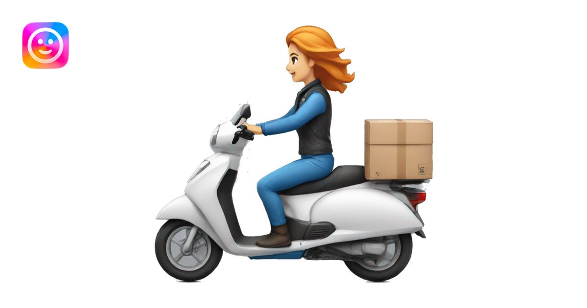 delivery moto woman driving emoji | AI Emoji Generator
