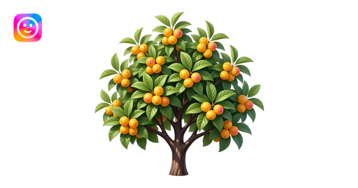 Photorealistic alycha tree: dense clusters of small yellow‑orange ...
