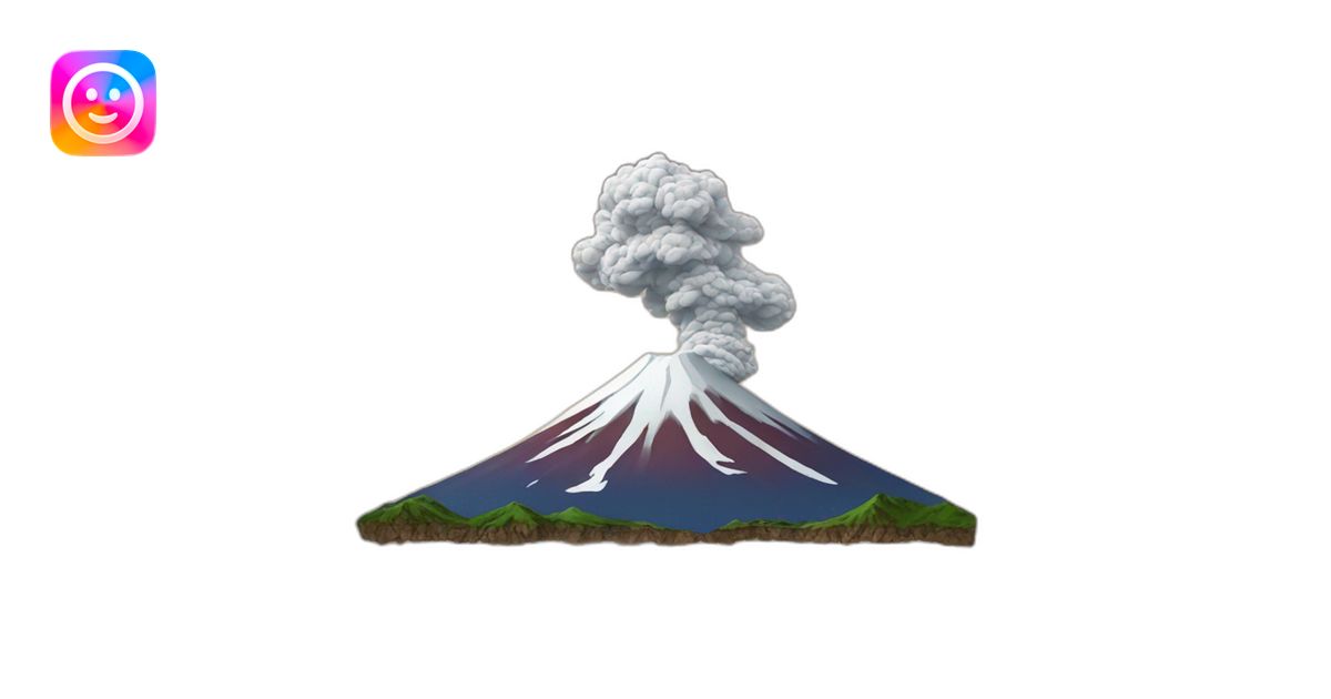 Mount Fuji erupts emoji | AI Emoji Generator