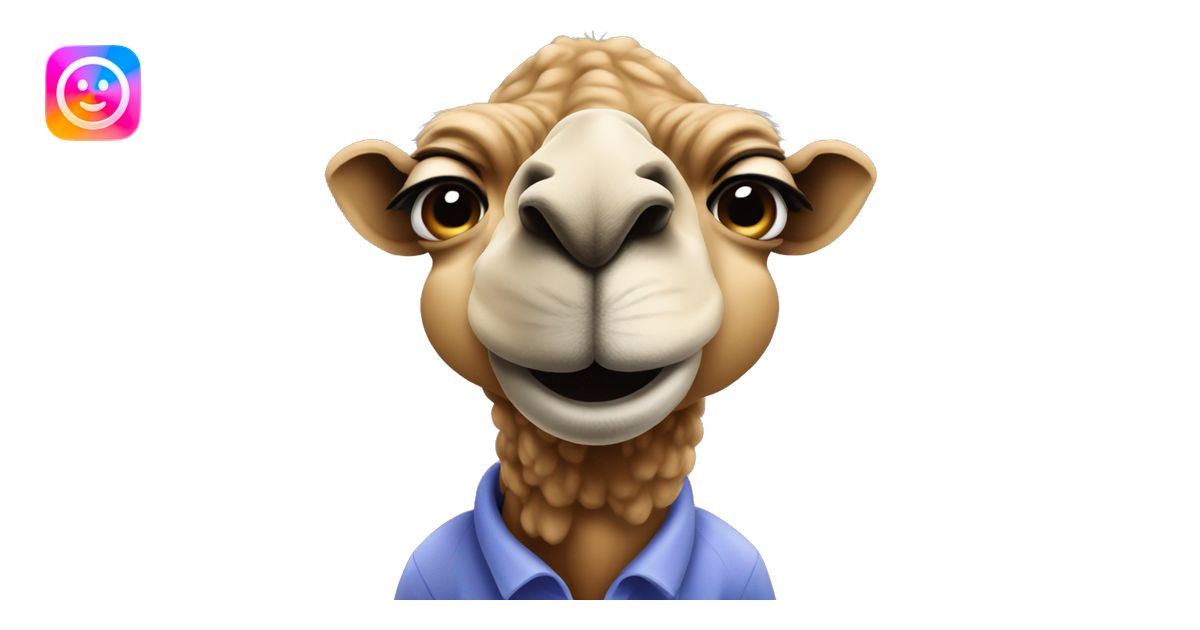 Camel make it cartoon and Let him look at the screen emoji | AI Emoji ...