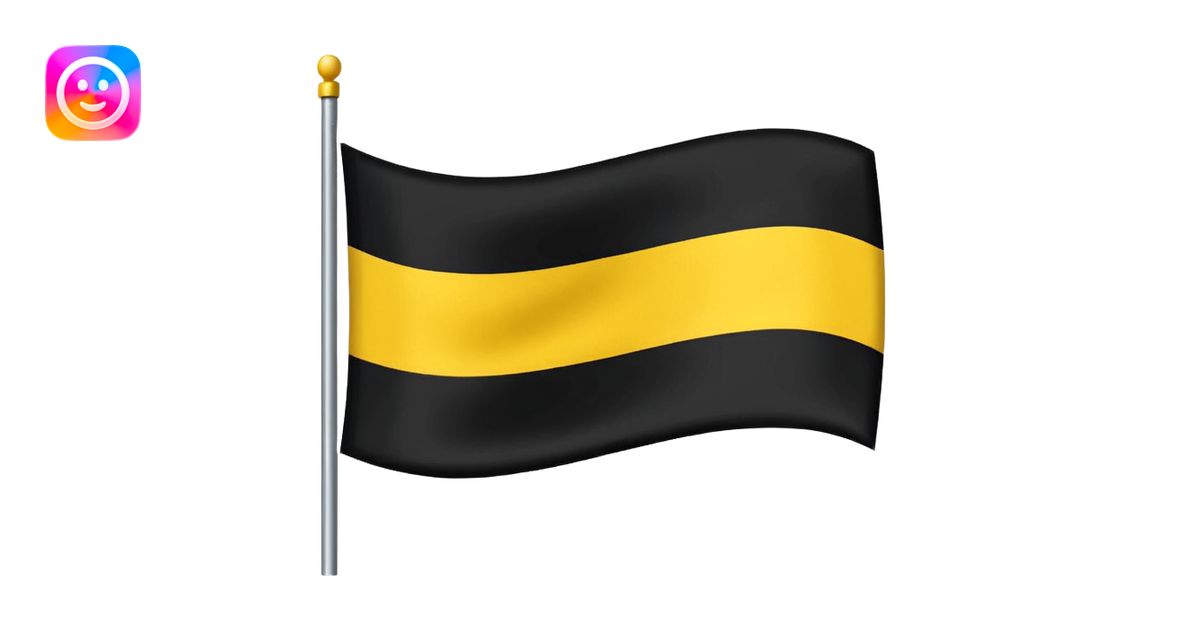 Flag tricolour up to down black yellow and white emoji | AI Emoji Generator