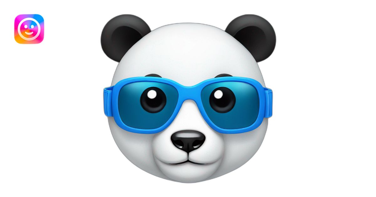 Panda with blue swim goggles emoji | AI Emoji Generator