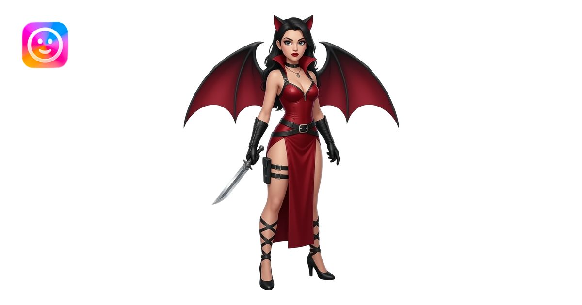 female vampire hunter with butterfly knife dressed in sexy tight tunic ...