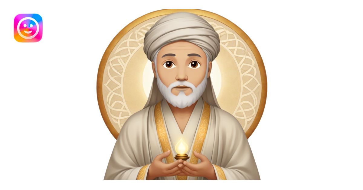 Cinematic Realistic Rumi Portrait Emoji, depicted as a mystical poet ...