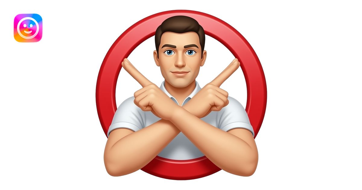 A person making an “X” gesture with their arms crossed in front of ...