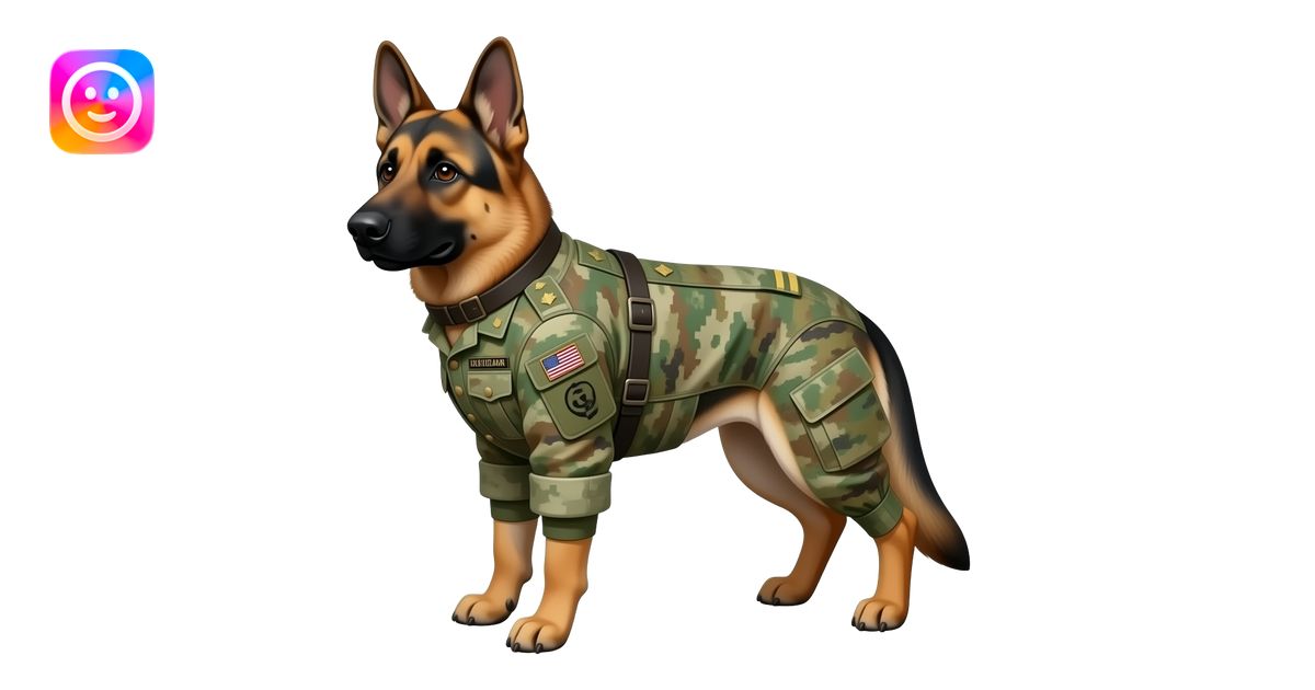 A German Shepherd wearing a full army general uniforms, highly detailed ...