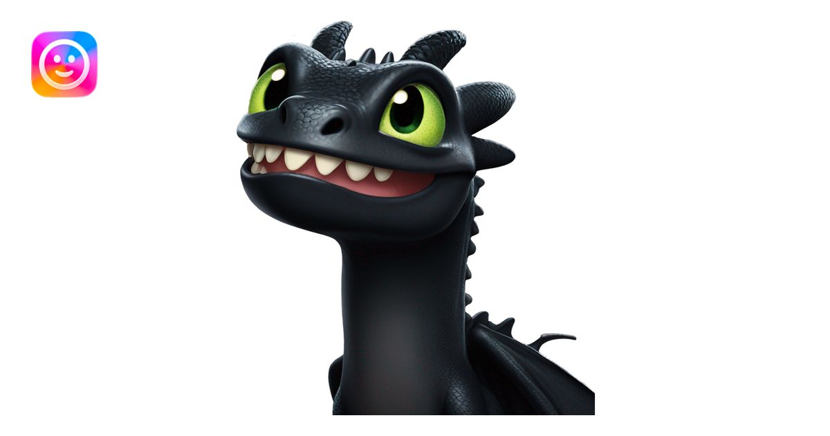 Toothless, the dragon from how to train your dragon emoji | AI Emoji ...