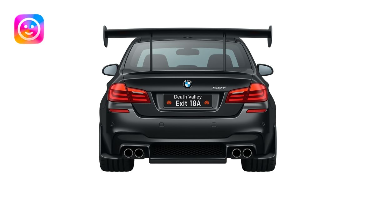 BLACK BMW M5 SRT (Plate Number Death Valley Exit 18A) emoji | AI Emoji ...
