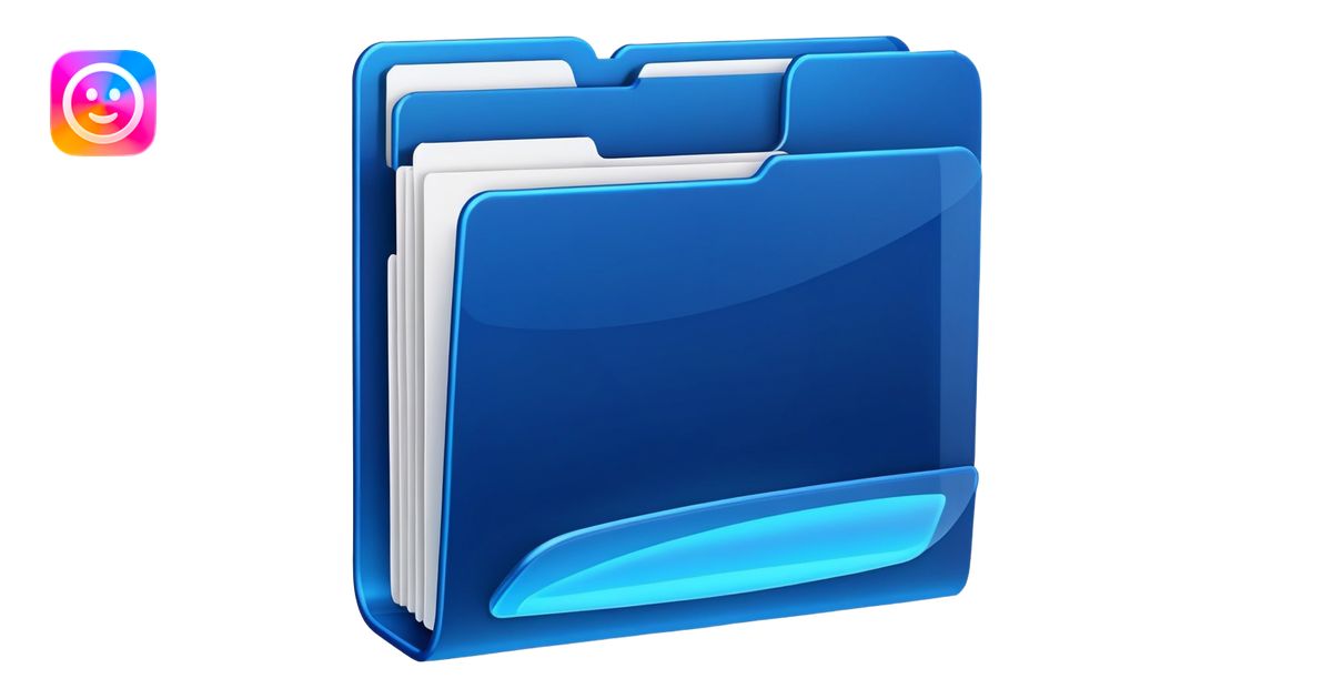 dark blue neon file folder emoji | AI Emoji Generator