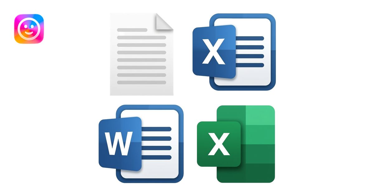 open powerpoint, ms word, excel template document emoji | AI Emoji ...