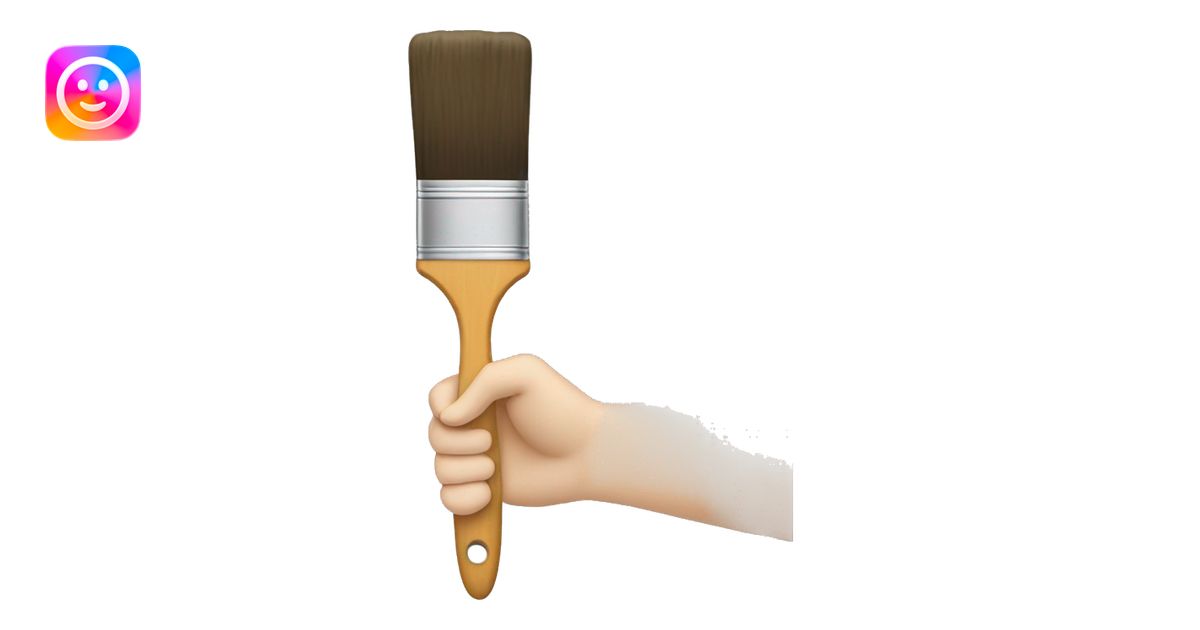 Pale hand holding paintbrush emoji AI Emoji Generator