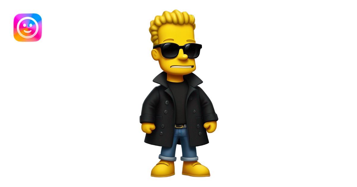 BART Simpson as neo in the matrix emoji | AI Emoji Generator