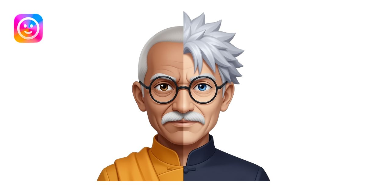mix mahatma gandhi and gojo together emoji | AI Emoji Generator