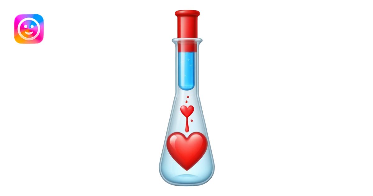 test tube with a small heart inside emoji | AI Emoji Generator