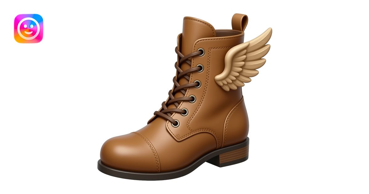 small wings agile leather boot - no background copy/paste emoji | AI ...