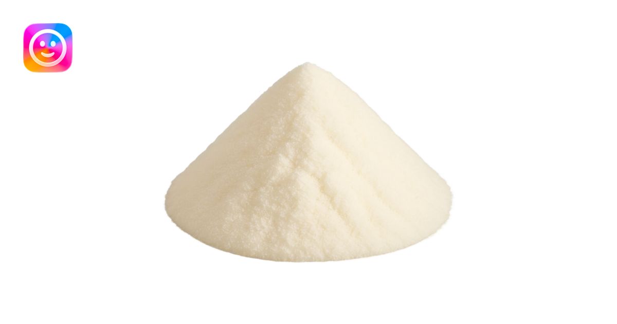 small translucent pile of fine off-white powder with a light fluffy ...