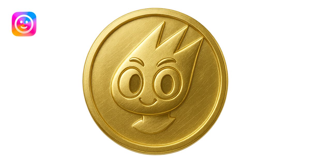 Create a simple flat gold coin with a thin rim and transparent ...