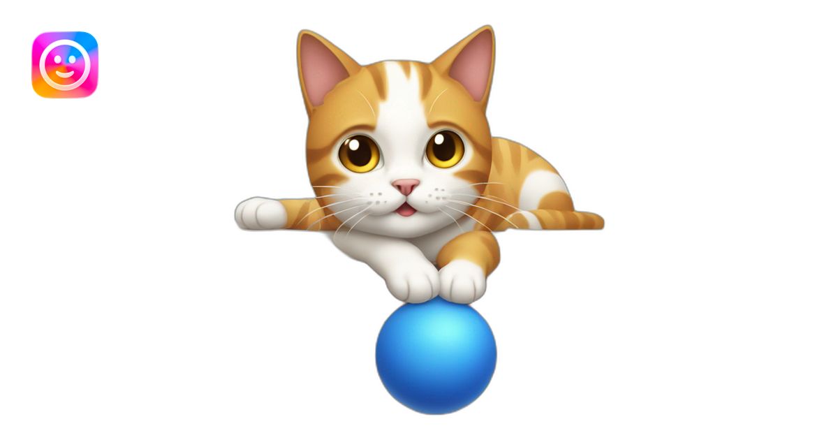 cat under table playing with a ball emoji | AI Emoji Generator