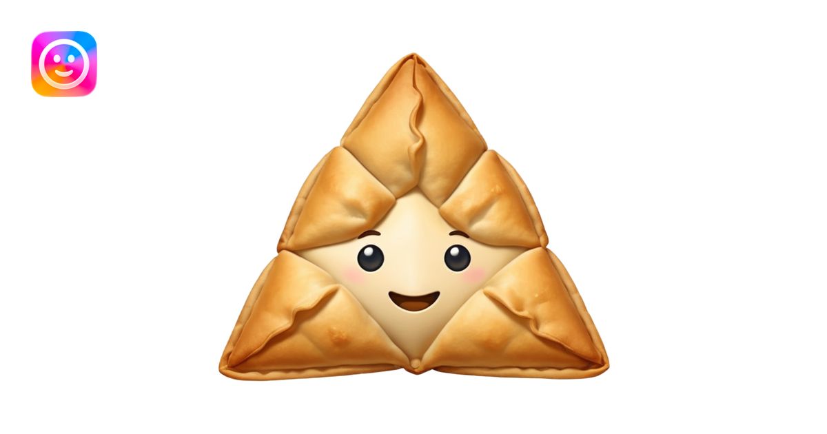 Crispy Handmade Samosa Brand Logo emoji | AI Emoji Generator