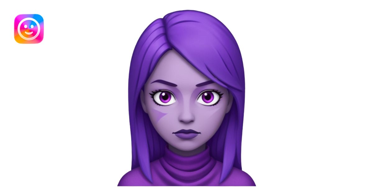 emoji of a racially ambiguous woman, who looks serious. no skin color ...