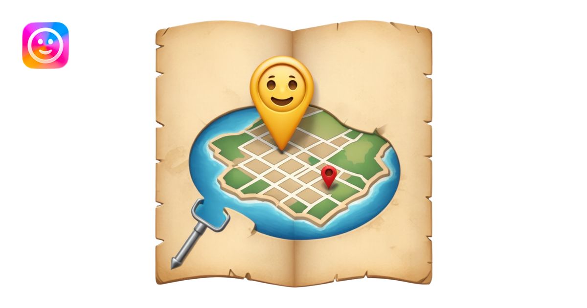 a map with a pin emoji | AI Emoji Generator