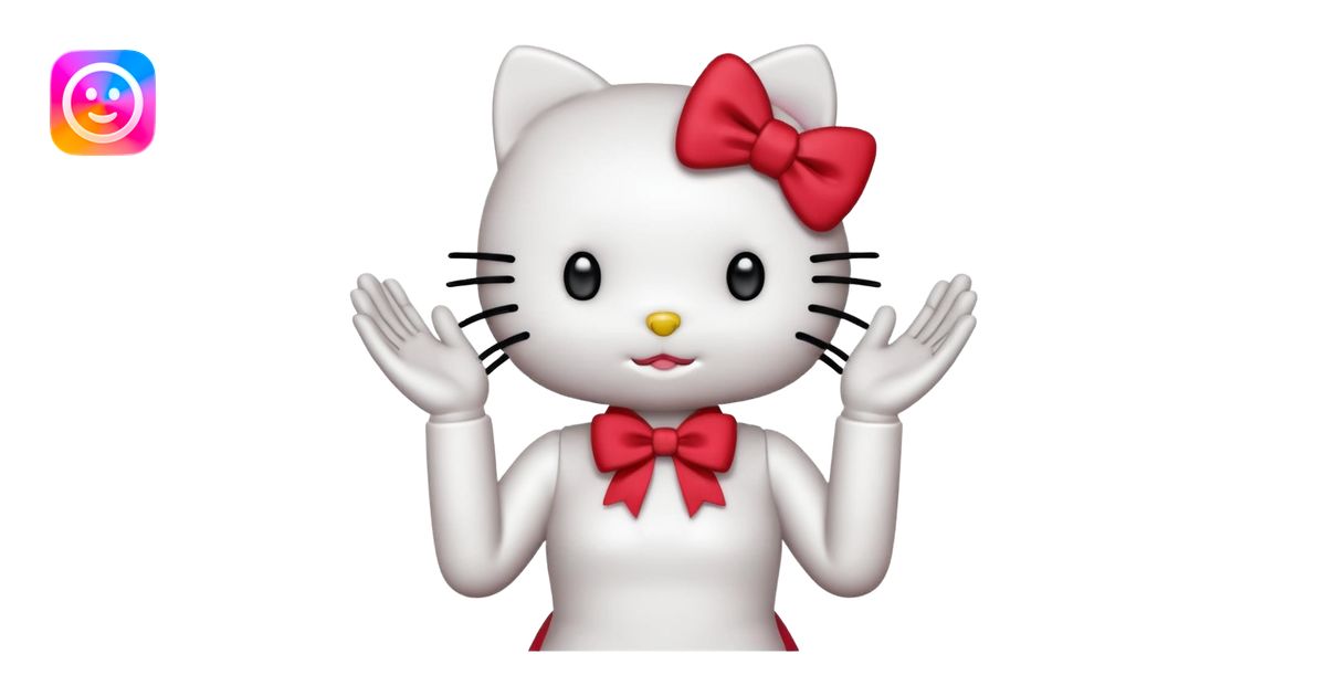 hello kitty holding up 67 with both hands emoji | AI Emoji Generator