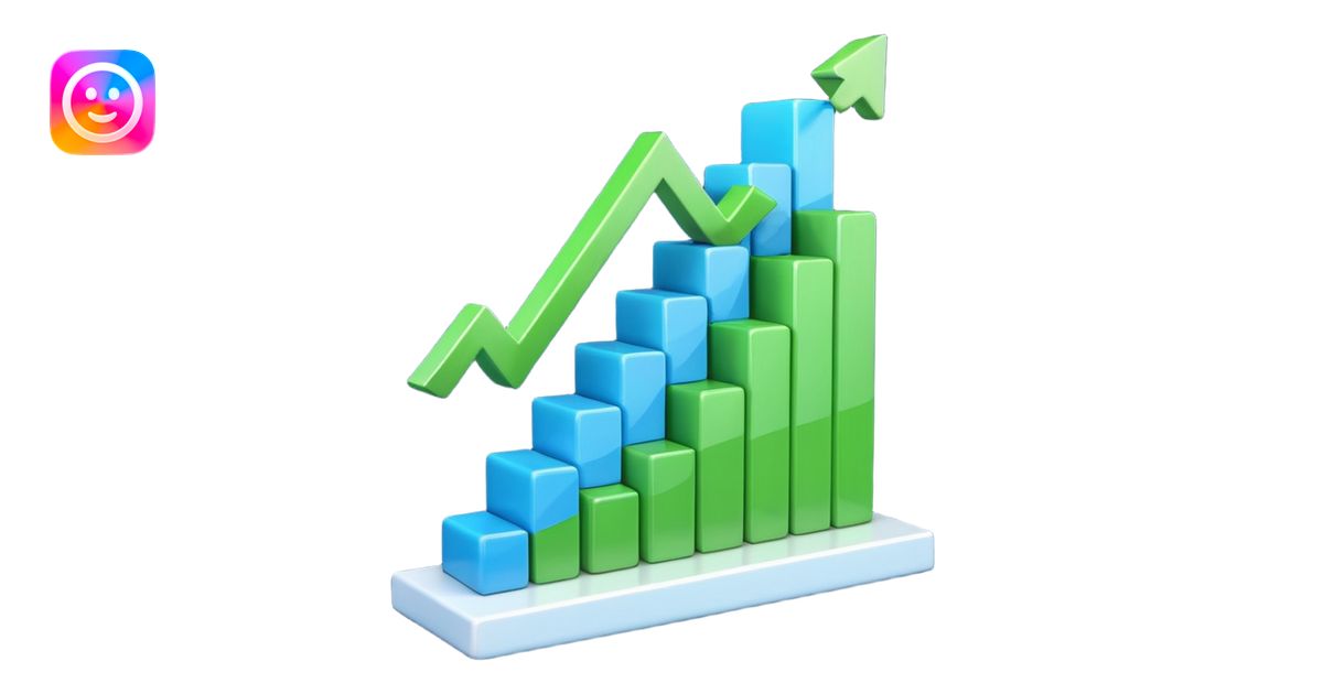 3D bar chart with upward trend, pie chart, colorful graphs, data ...