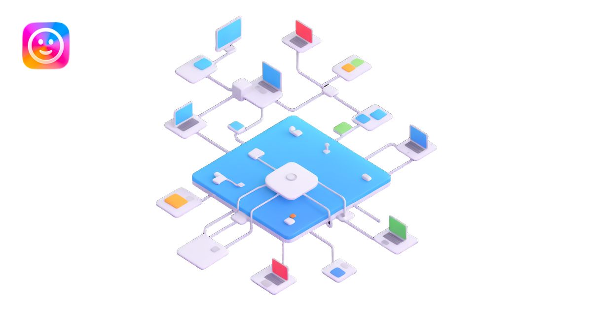 Desktop application architecture diagram with modules and connections ...