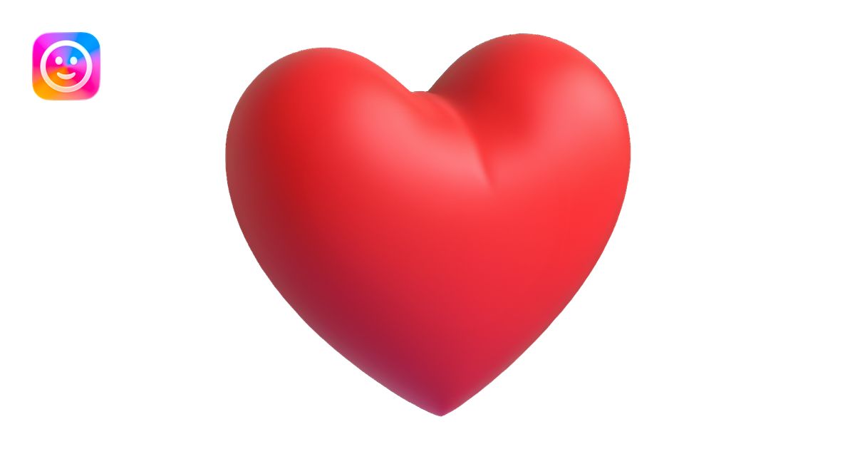 3D heart, red color, Microsoft 3D emoji style emoji | AI Emoji Generator