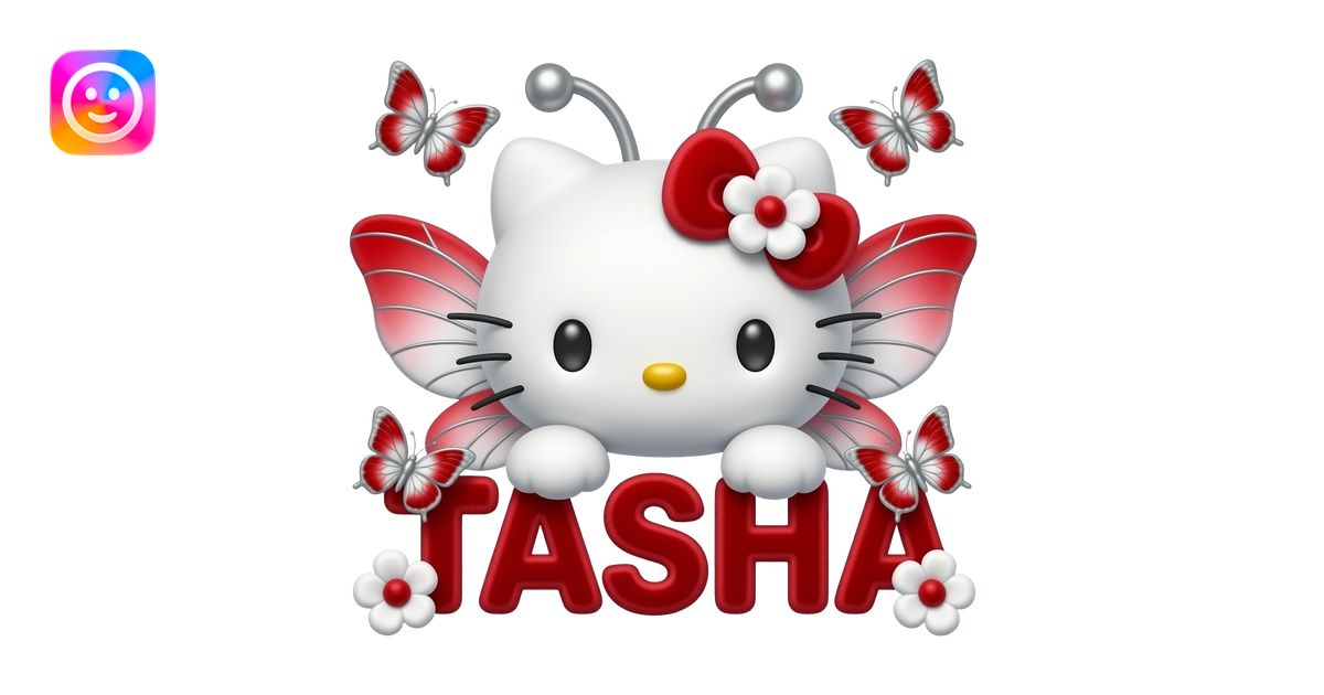 White velvety fur 3D hello kitty head, silver eyes, red silver white 3D ...