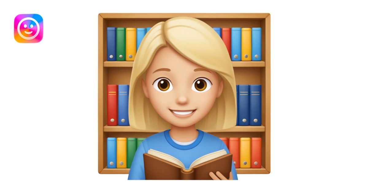 Child + picture book, Library Visitor. emoji | AI Emoji Generator