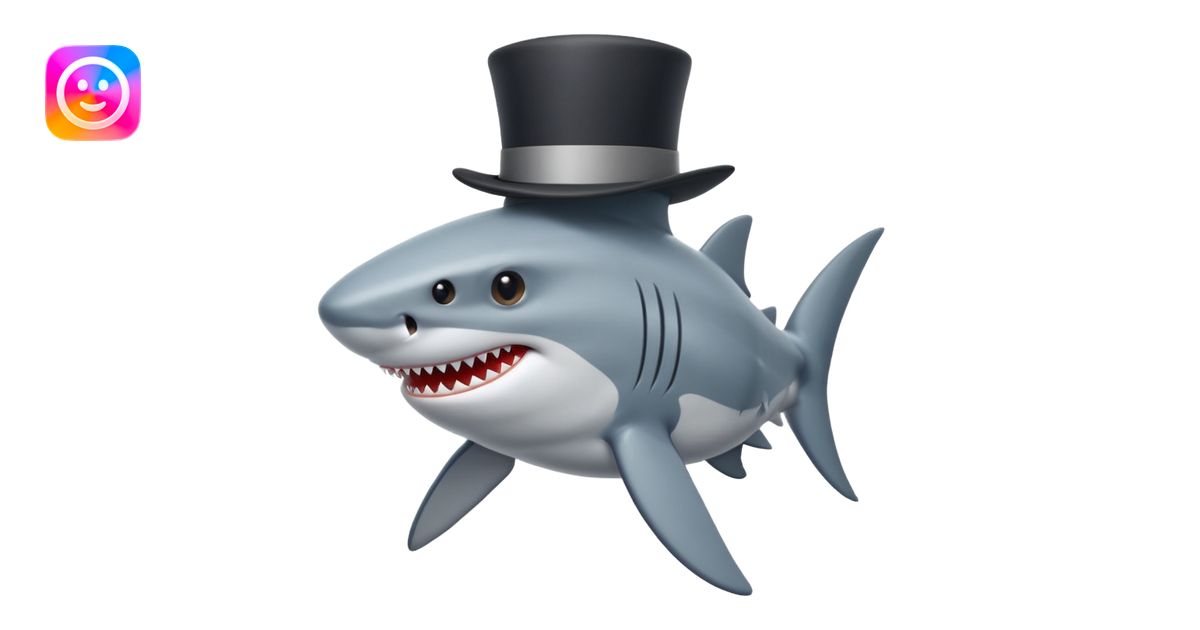 Shark with a top hat emoji | AI Emoji Generator