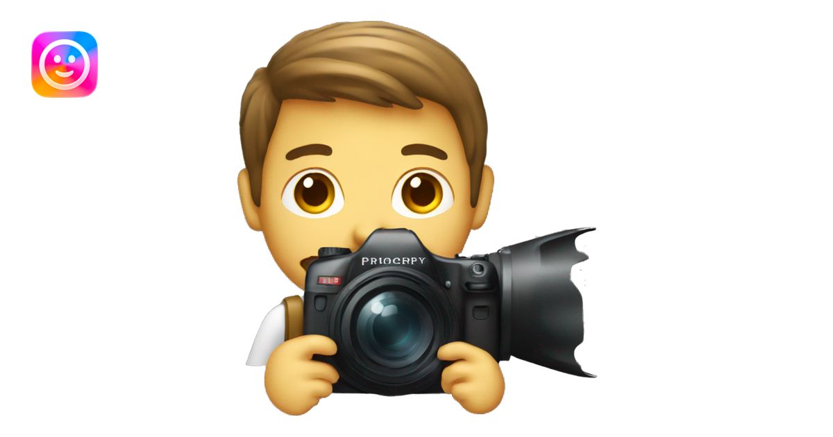 Photographer with camera emoji | AI Emoji Generator