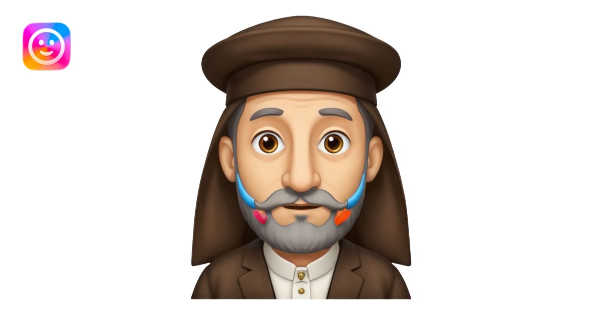 Jewish rabbi with payout and a big nose emoji | AI Emoji Generator