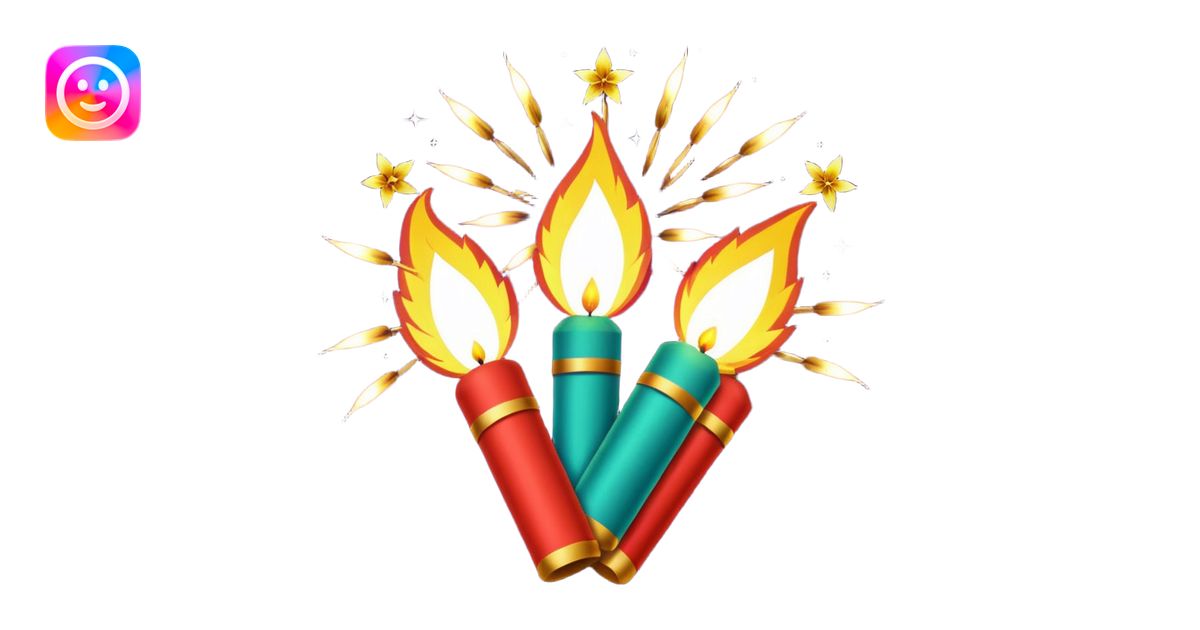 Firecrackers and sparkles, Diwali festival, cheerful emoji | AI Emoji ...