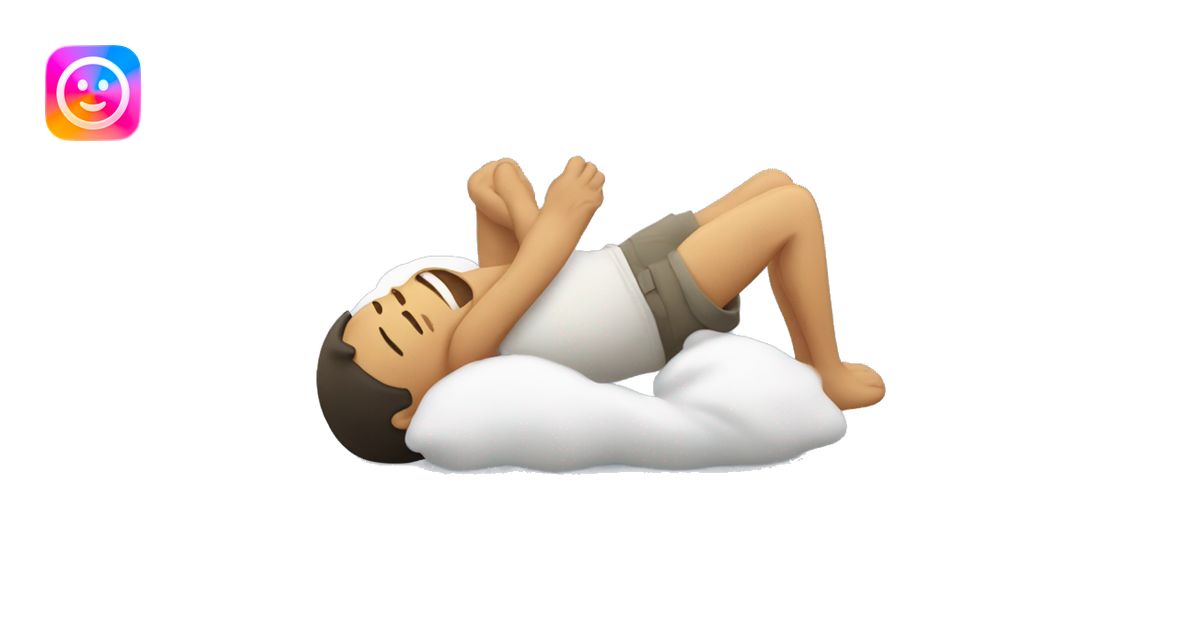 Man laying on his back and crying happily emoji | AI Emoji Generator