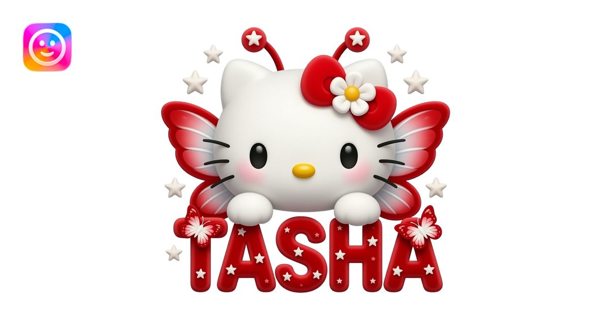 White velvety fur 3D hello kitty head, red white ombre 3D flower bow ...