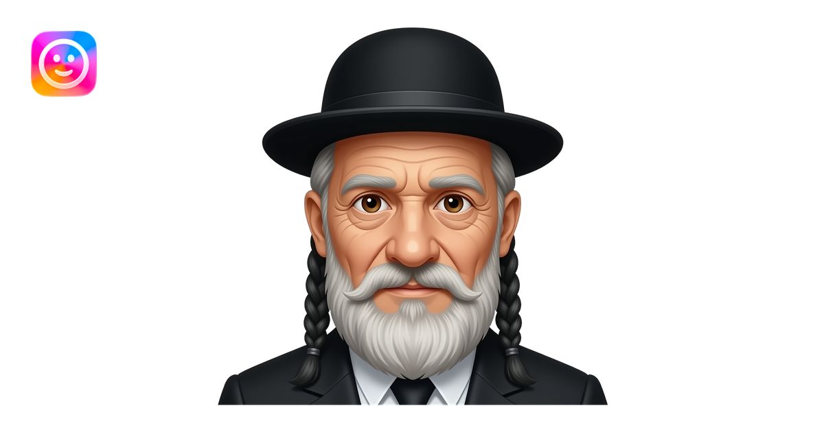 orthodox jew black hair sideburns and round hat big nose very old face ...
